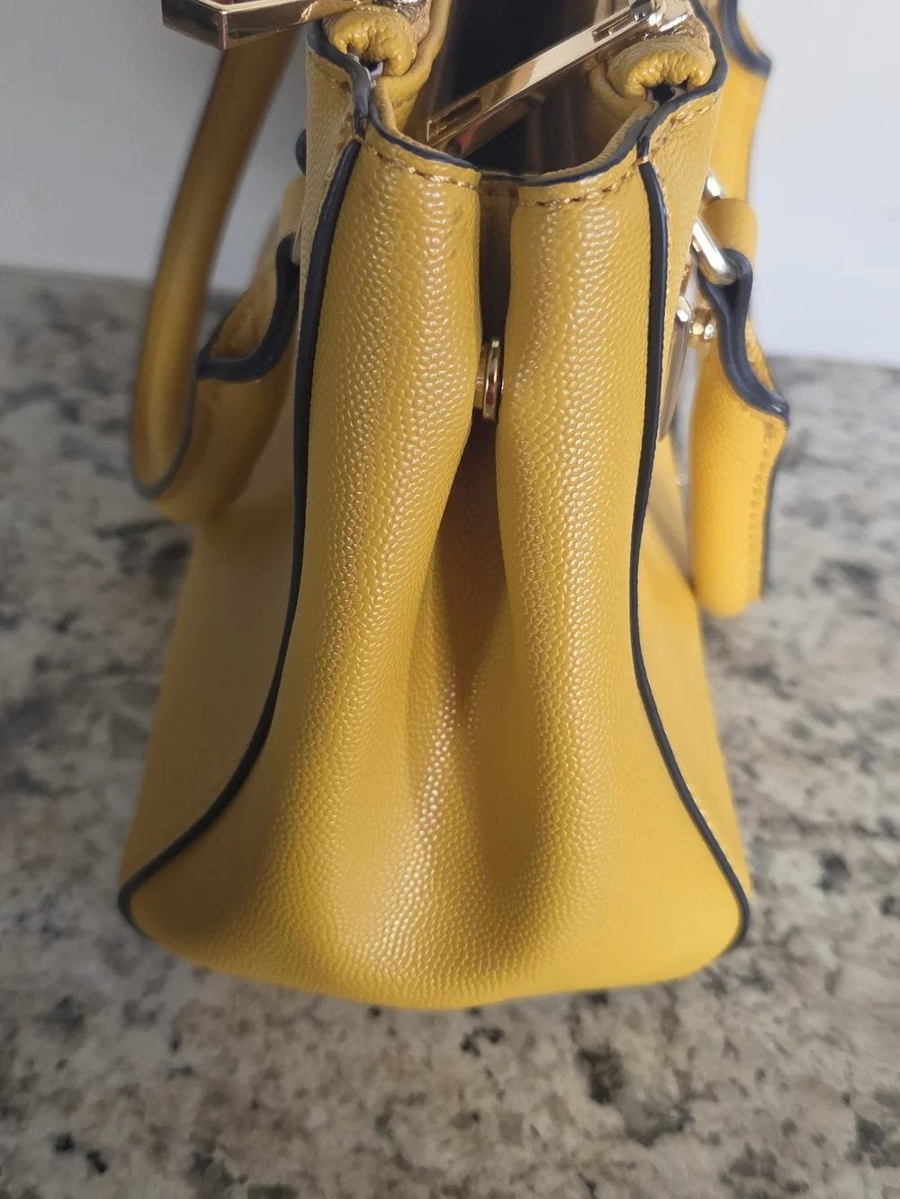 ALDO Yellow Structured Top-Handle Satchel